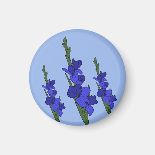 Blaue Gladiole  Magnet (Vorne)