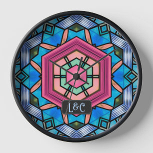 Blaue Glas Kunst Glas Art Deco Vintage Paare Uhr