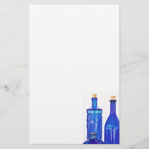 Blaue Glasflaschen Briefpapier