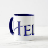 Blaue GlasTasse KRW Helen Tasse (Vorderseite Links)
