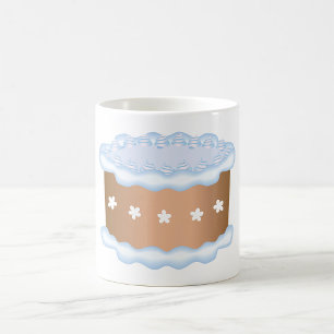 Blaue Glasur-Torte Bäckerei Dessert Kaffeetasse