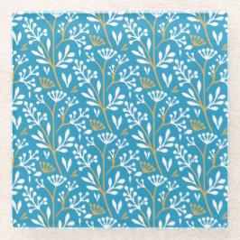 Blaue Glasveredelung im Vintage-Stil mit botanisch Glasuntersetzer