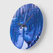 Blaue Glasware Große Wanduhr (Winkel)