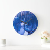 Blaue Glasware Große Wanduhr (Zuhause)