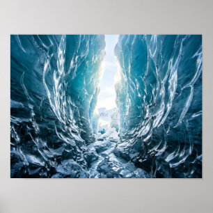 Blaue Gletschereis-Passage Naturposter Poster