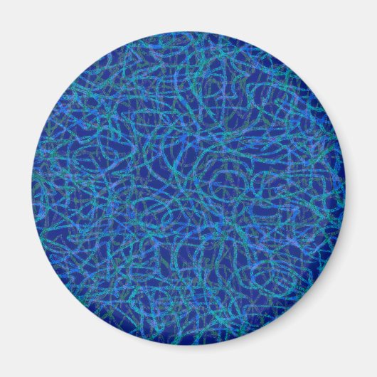 Blaue Gliederlinien Magnet (Vorne)