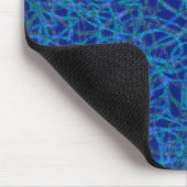 Blaue Gliederlinien Mousepad (Ecke)