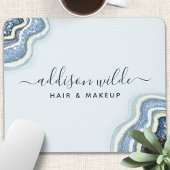 Blaue Glitter-Achat-Geode Luxus Chic Mousepad
