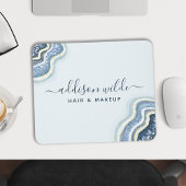 Blaue Glitter-Achat-Geode Luxus Chic Mousepad