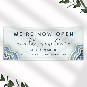 Blaue Glitter-Achat-Geode Luxus-Geschäft Banner