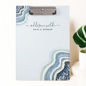 Blaue Glitter-Achat-Geoden-Luxus-Chic-Mappe Klemmbrett