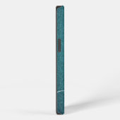 Blaue Glitter-Mode schick chic Monogramm iPhone Hülle (Rechte Seite)