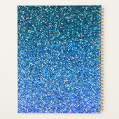 Blaue Glitter-Monogramm Planer (Rückseite)