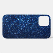Blaue Glitter-Textur Festiver Glanz Case-Mate iPhone Hülle (Rückseite (Horizontal))