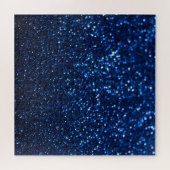 Blaue Glitter-Textur Festlicher Glanz Puzzle (Horizontal)