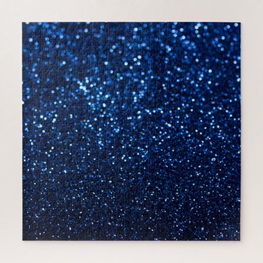 Blaue Glitter-Textur Festlicher Glanz Puzzle (Vertikal)