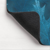 Blaue Glitterie-Eiche-Blätter Mousepad (Ecke)