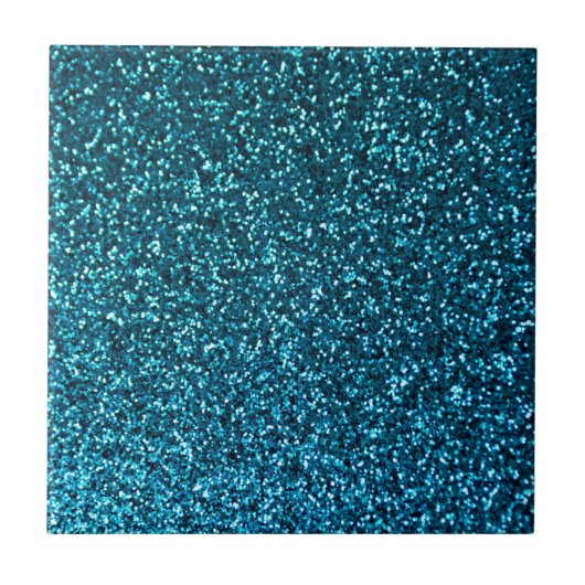 Blaue Glitterie Muster Fliese (Vorderseite)