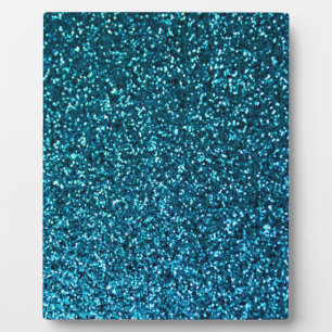 Blaue Glitterie Muster Fotoplatte