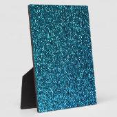 Blaue Glitterie Muster Fotoplatte (Seite)