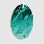 Blaue Glittermarmor Ornament (Vorderseite)