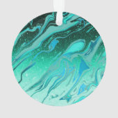 Blaue Glittermarmor Ornament (Rückseite)