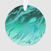 Blaue Glittermarmor Ornament (Vorderseite)