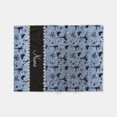 Blaue Glitterpastellzahl Skaten des individuellen Fleecedecke (Vorderseite (Horizontal))