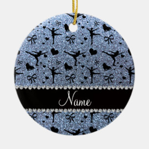 Blaue Glitterpastellzahl Skaten des individuellen Keramikornament