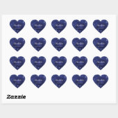 Blaue Glitterstaub-Monogramm-Name Herz-Aufkleber (Blatt)
