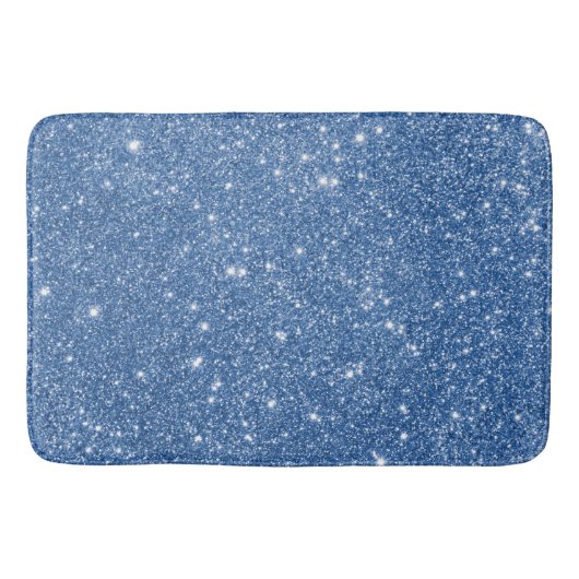 Blaue Glitzer-Glitzern Badematte (Vorderseite)