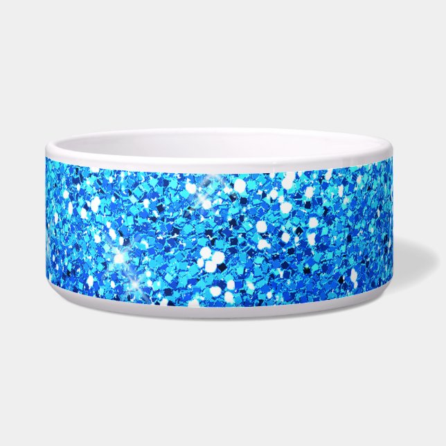 Blaue Glitzer-Glitzern-Beschaffenheit Napf (Vorderseite)