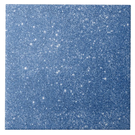 Blaue Glitzer-Glitzern Fliese (Vorderseite)