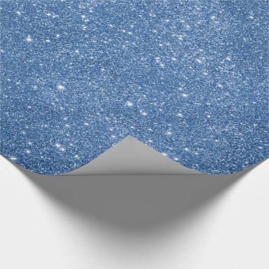 Blaue Glitzer-Glitzern Geschenkpapier (Ecke)
