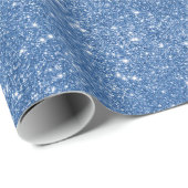 Blaue Glitzer-Glitzern Geschenkpapier (Rolleneckpunkt)
