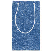 Blaue Glitzer-Glitzern Kleine Geschenktüte (Vorderseite)