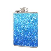 Blaue Glitzer Glitzern Textur Flachmann (Links)