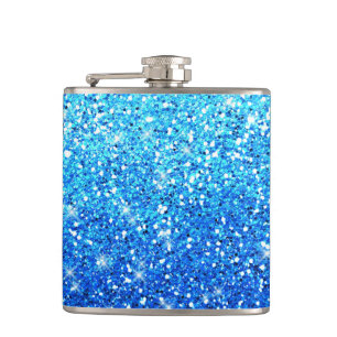Blaue Glitzer Glitzern Textur Flachmann