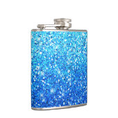 Blaue Glitzer Glitzern Textur Flachmann (Rechts)
