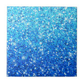 Blaue Glitzer Glitzern Textur Fliese (Vorderseite)