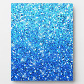 Blaue Glitzer Glitzern Textur Fotoplatte (Vorderseite)