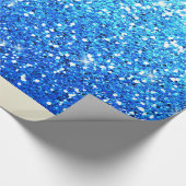 Blaue Glitzer Glitzern Textur Geschenkpapier (Ecke)