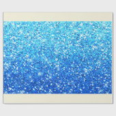Blaue Glitzer Glitzern Textur Geschenkpapier (Flach)
