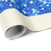 Blaue Glitzer Glitzern Textur Geschenkpapier (Rolleneckpunkt)
