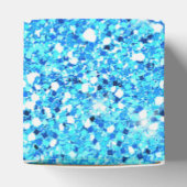 Blaue Glitzer Glitzern Textur Geschenkschachtel (Oben)