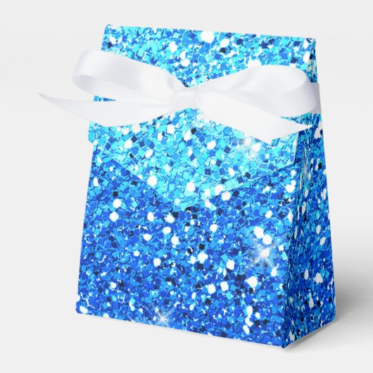 Blaue Glitzer Glitzern Textur Geschenkschachtel (Vorderseite)