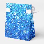 Blaue Glitzer Glitzern Textur Geschenkschachtel (Rückseite)