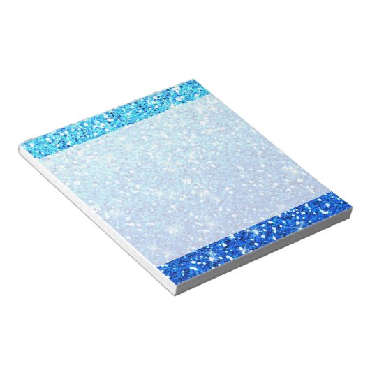 Blaue Glitzer Glitzern Textur Notizblock (angewinkelt)