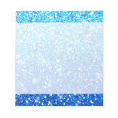 Blaue Glitzer Glitzern Textur Notizblock (Vorderseite)