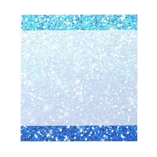 Blaue Glitzer Glitzern Textur Notizblock (Vorderseite)